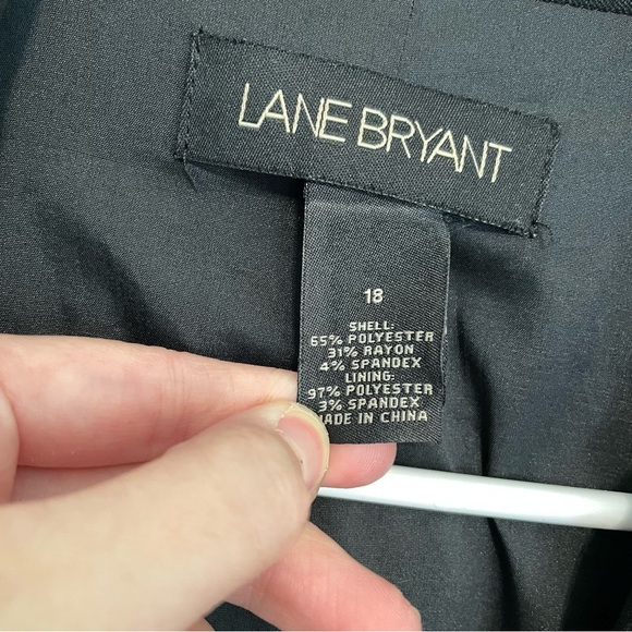 LANE BRYANT Plus Size Solid Black Three Button Long Duster Work Blazer or Jacket - Picture 4 of 14